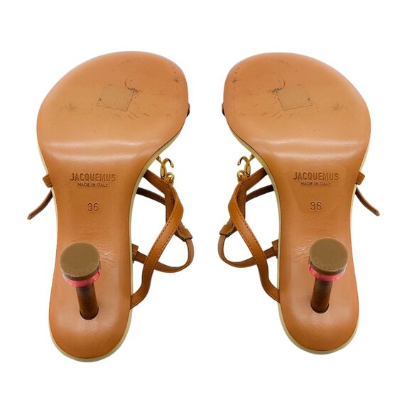 Jacquemus Light Brown / Pink Les Sandales Pralu Leather Sandals - Picture 7 of 7